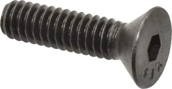 Value Collection - 1/4-20 UNC Hex Socket Drive, 82° Flat Screw - Alloy Steel, Black Oxide Finish, Fully Threaded, 1" OAL - Exact Tool & Supply