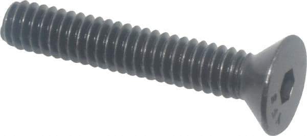 Value Collection - 1/4-20 UNC Hex Socket Drive, 82° Flat Screw - Alloy Steel, Black Oxide Finish, Fully Threaded, 1-1/2" OAL - Exact Tool & Supply