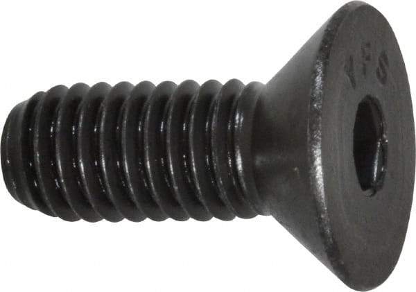 Value Collection - 3/8-16 UNC Hex Socket Drive, 82° Flat Screw - Alloy Steel, Black Oxide Finish, Fully Threaded, 1" OAL - Exact Tool & Supply