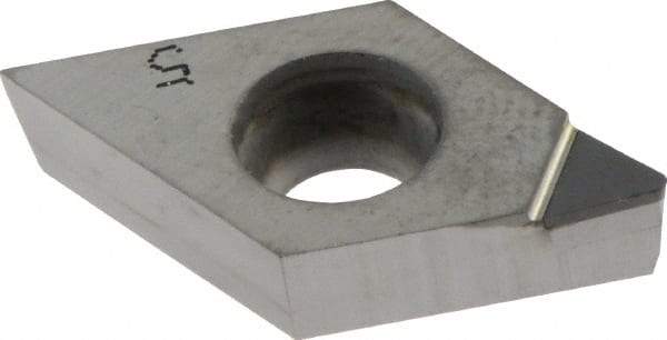 Iscar - DCMT3-1 Grade ID5 Polycrystalline Diamond (PCD) Turning Insert - Uncoated, 55° Diamond, 3/8" Inscr Circle, 5/32" Thick, 1/64" Corner Radius - Exact Tool & Supply