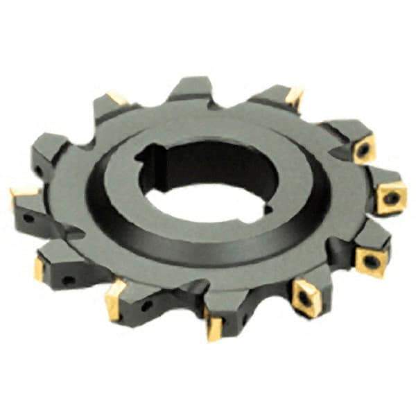 Iscar - Arbor Hole Connection, 0.3937" Cutting Width, 0.9449" Depth of Cut, 100mm Cutter Diam, 1.2598" Hole Diam, 7 Tooth Indexable Slotting Cutter - SDN Toolholder, Q/XOMT Insert - Exact Tool & Supply