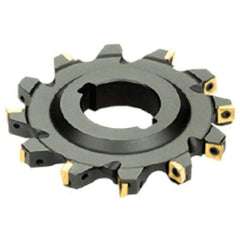 Iscar - Arbor Hole Connection, 12mm Cutting Width, 33mm Depth of Cut, 125mm Cutter Diam, 40mm Hole Diam, 12 Tooth Indexable Slotting Cutter - SDN Toolholder, Q/XPMT Insert, Right Hand Cutting Direction - Exact Tool & Supply
