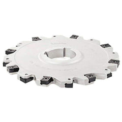 Iscar - Arbor Hole Connection, 1.06" Depth of Cut, 4" Cutter Diam, 1-1/4" Hole Diam, 5 Tooth Indexable Slotting Cutter - SDN-LN12 Toolholder, LNET Insert - Exact Tool & Supply