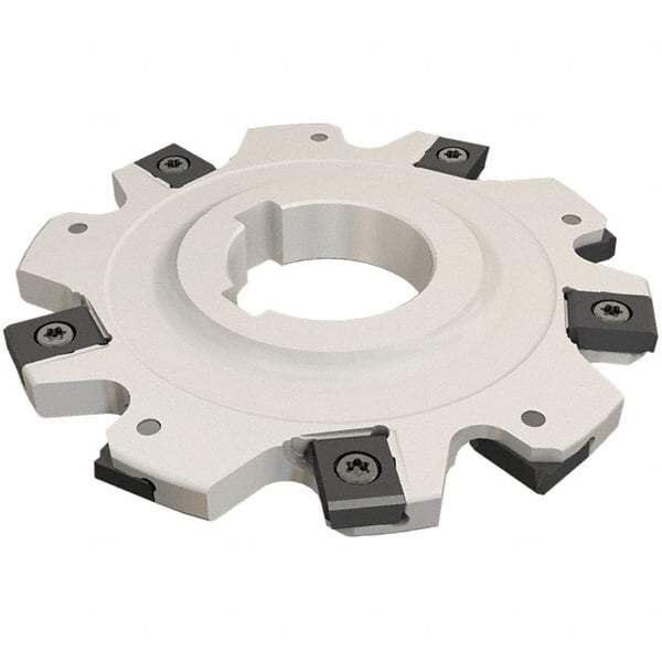 Iscar - Arbor Hole Connection, 3.1496" Depth of Cut, 250mm Cutter Diam, 2.3622" Hole Diam, 13 Tooth Indexable Slotting Cutter - SDN-LN12 Toolholder, LNET Insert - Exact Tool & Supply