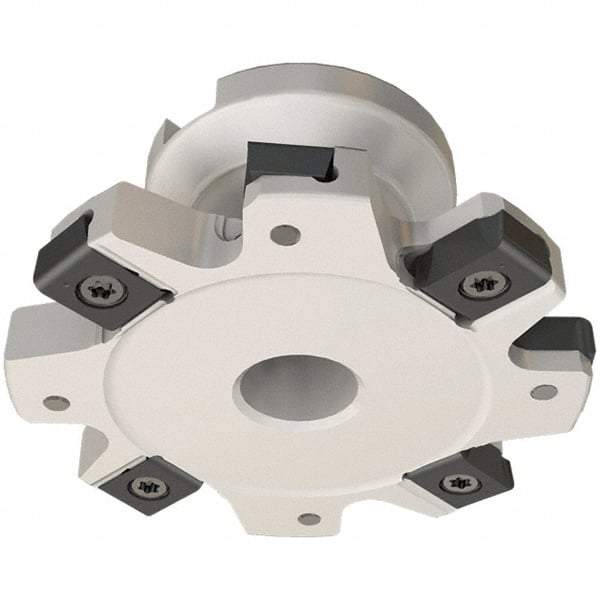 Iscar - Shell Mount B Connection, 1.07" Depth of Cut, 4" Cutter Diam, 1" Hole Diam, 5 Tooth Indexable Slotting Cutter - FDN-LN12 Toolholder, LNET Insert - Exact Tool & Supply