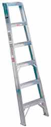 Made in USA - 8 Ft. High, Type IA Rating, Aluminum Shelf Ladder - Exact Tool & Supply