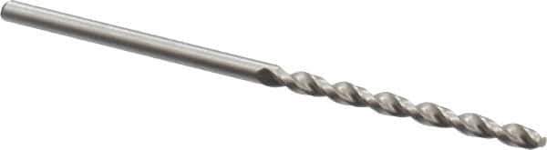 Accupro - #42 130° Cobalt Jobber Drill - Bright Finish, Right Hand Cut, Parabolic Flute, Straight Shank, 2-1/4" OAL, Split Point - Exact Tool & Supply