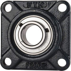 Value Collection - 1-3/16" ID, 4-1/4" OAW x 4-1/4" OAL x 4-1/4" OAH 4-Bolt High Temperature Flange Bearing - 2,500 Lb Static Cap, 4,300 Lb Dyn Cap, 3-1/4" Btw Mnt Hole Ctrs, 45/64" Base-to-Ctr Ht, Cast Iron - Exact Tool & Supply