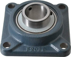 Value Collection - 1-1/2" ID, 5-1/8" OAW x 5-1/8" OAL x 5-1/8" OAH 4-Bolt High Temperature Flange Bearing - 4,000 Lb Static Cap, 6,400 Lb Dyn Cap, 4" Btw Mnt Hole Ctrs, 53/64" Base-to-Ctr Ht, Cast Iron - Exact Tool & Supply