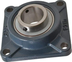 Value Collection - 2" ID, 6-3/8" OAW x 6-3/8" OAL x 6-3/8" OAH 4-Bolt High Temperature Flange Bearing - 6,470 Lb Static Cap, 9,550 Lb Dyn Cap, 5-1/8" Btw Mnt Hole Ctrs, 63/64" Base-to-Ctr Ht, Cast Iron - Exact Tool & Supply