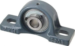 Value Collection - 5/8" ID, 2-3/8" OAW x 5" OAL x 2-3/8" OAH High Temperature Ball Bearing Pillow Block - 1,650 Lb Static Cap, 2,830 Lb Dyn Cap, 3-3/4" Btw Mnt Hole Ctrs, 1-3/16" Base-to-Ctr Ht, Cast Iron - Exact Tool & Supply