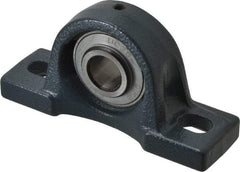 Value Collection - 3/4" ID, 2-17/32" OAW x 5" OAL x 2-17/32" OAH High Temperature Ball Bearing Pillow Block - 1,650 Lb Static Cap, 2,830 Lb Dyn Cap, 3-3/4" Btw Mnt Hole Ctrs, 1-5/16" Base-to-Ctr Ht, Cast Iron - Exact Tool & Supply