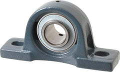 Value Collection - 1" ID, 2-25/32" OAW x 5-1/2" OAL x 2-25/32" OAH High Temperature Ball Bearing Pillow Block - 1,740 Lb Static Cap, 3,100 Lb Dyn Cap, 4-1/8" Btw Mnt Hole Ctrs, 1-7/16" Base-to-Ctr Ht, Cast Iron - Exact Tool & Supply