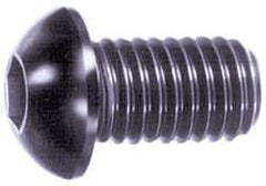 Holo-Krome - M10x1.50 Metric Coarse Hex Socket Drive, Button Screw - Grade 12.9 Alloy Steel, Black Oxide Finish, Fully Threaded, 16mm Length Under Head - Exact Tool & Supply