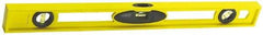 Stanley - 24" Long 3 Vial I-Beam Level - ABS Plastic, Yellow, 1 45°, 1 Level & 1 Plumb Vials - Exact Tool & Supply