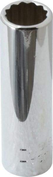 Blackhawk by Proto - 1/4" Drive, Deep Hand Socket - 12 Points, 1-15/16" OAL, Chrome Finish - Exact Tool & Supply