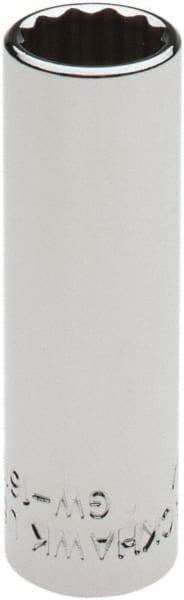 Blackhawk by Proto - 1/4" Drive, Deep Hand Socket - 12 Points, 1-15/16" OAL, Chrome Finish - Exact Tool & Supply