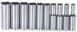 Blackhawk by Proto - 10 Piece 1/4" Drive Deep Well Socket Set - 6 Points, 4mm to 13mm Range, Metric Measurement Standard - Exact Tool & Supply