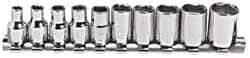 Blackhawk by Proto - 10 Piece 1/4" Drive Socket Set - 6 Points, 5/32" to 1/2" Range, Inch Measurement Standard - Exact Tool & Supply