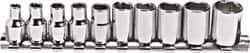 Blackhawk by Proto - 10 Piece 1/4" Drive Socket Set - 12 Points, 5mm to 13mm Range, Metric Measurement Standard - Exact Tool & Supply
