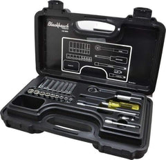 Blackhawk by Proto - 21 Piece 1/4" Drive Deep Well Socket Set - 6 Points, 5mm to 13mm Range, Metric Measurement Standard - Exact Tool & Supply