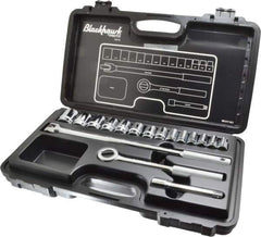 Blackhawk by Proto - 17 Piece 1/2" Drive Socket Set - 6, 12 Points, 3/8" to 1-1/4" Range, Inch Measurement Standard - Exact Tool & Supply