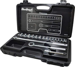 Blackhawk by Proto - 17 Piece 1/2" Drive Socket Set - 6 Points, 3/8" to 1-1/4" Range, Inch Measurement Standard - Exact Tool & Supply