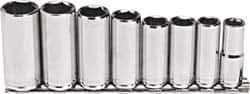 Blackhawk by Proto - 8 Piece 3/8" Drive Deep Well Socket Set - 6 Points, 10mm to 19mm Range, Metric Measurement Standard - Exact Tool & Supply