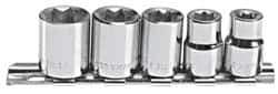Blackhawk by Proto - 5 Piece 3/8" Drive Socket Set - 8 Points, 1/4" to 1/2" Range, Inch Measurement Standard - Exact Tool & Supply