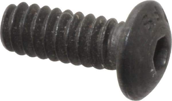 Value Collection - #6-32 UNC Hex Socket Drive, Button Screw - Alloy Steel, Black Oxide Finish, Fully Threaded, 3/8" Length Under Head - Exact Tool & Supply