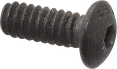 Value Collection - #6-32 UNC Hex Socket Drive, Button Screw - Alloy Steel, Black Oxide Finish, Fully Threaded, 3/8" Length Under Head - Exact Tool & Supply