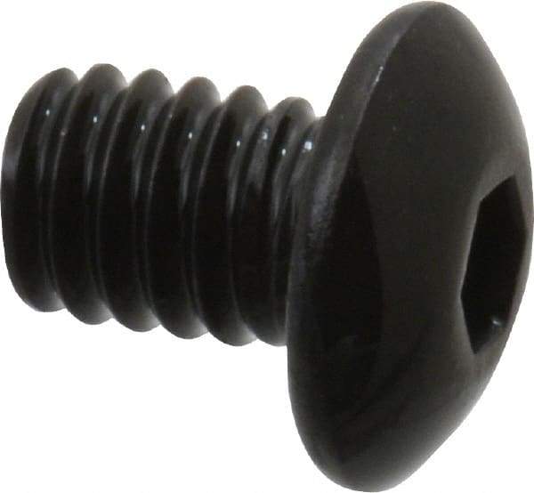 Value Collection - #8-32 UNC Hex Socket Drive, Button Screw - Alloy Steel, Black Oxide Finish, Fully Threaded, 1/4" Length Under Head - Exact Tool & Supply