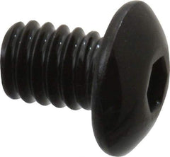 Value Collection - #8-32 UNC Hex Socket Drive, Button Screw - Alloy Steel, Black Oxide Finish, Fully Threaded, 1/4" Length Under Head - Exact Tool & Supply