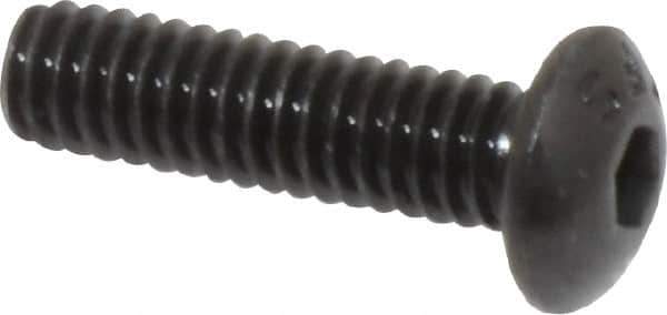 Value Collection - #8-32 UNC Hex Socket Drive, Button Screw - Alloy Steel, Black Oxide Finish, Fully Threaded, 5/8" Length Under Head - Exact Tool & Supply