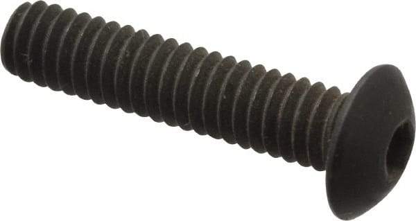 Value Collection - #8-32 UNC Hex Socket Drive, Button Screw - Alloy Steel, Black Oxide Finish, Fully Threaded, 3/4" Length Under Head - Exact Tool & Supply