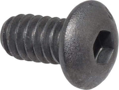 Value Collection - #10-24 UNC Hex Socket Drive, Button Screw - Alloy Steel, Black Oxide Finish, Fully Threaded, 3/8" Length Under Head - Exact Tool & Supply