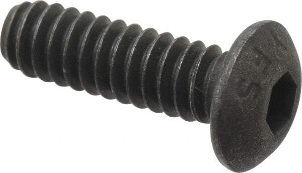 Value Collection - #10-24 UNC Hex Socket Drive, Button Screw - Alloy Steel, Black Oxide Finish, Fully Threaded, 5/8" Length Under Head - Exact Tool & Supply