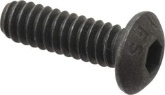 Value Collection - #10-24 UNC Hex Socket Drive, Button Screw - Alloy Steel, Black Oxide Finish, Fully Threaded, 5/8" Length Under Head - Exact Tool & Supply