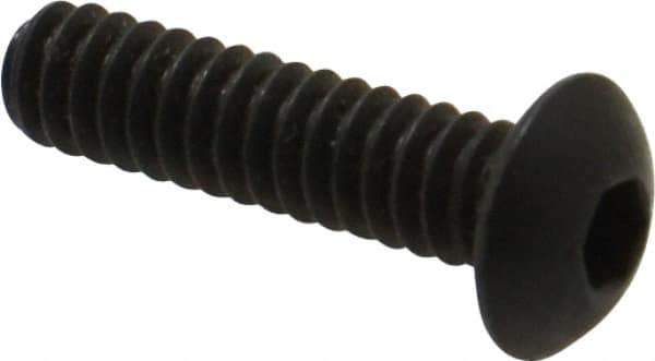 Value Collection - #10-24 UNC Hex Socket Drive, Button Screw - Alloy Steel, Black Oxide Finish, Fully Threaded, 3/4" Length Under Head - Exact Tool & Supply