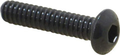 Value Collection - #10-24 UNC Hex Socket Drive, Button Screw - Alloy Steel, Black Oxide Finish, Fully Threaded, 7/8" Length Under Head - Exact Tool & Supply
