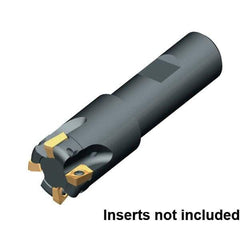 Kennametal - 3/4" Cut Diam, 3/4" Shank Diam, 3-3/8" OAL, Indexable Square Shoulder End Mill - Weldon Shank, 0° Lead Angle - Exact Tool & Supply