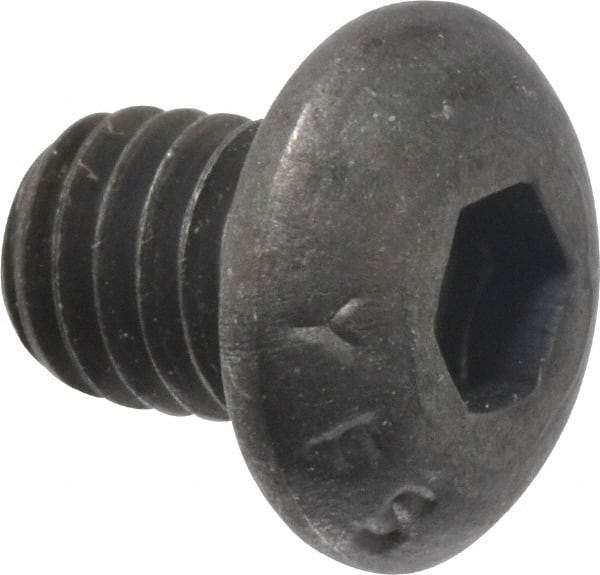 Value Collection - #10-32 UNF Hex Socket Drive, Button Screw - Alloy Steel, Black Oxide Finish, Fully Threaded, 1/4" Length Under Head - Exact Tool & Supply