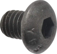 Value Collection - #10-32 UNF Hex Socket Drive, Button Screw - Alloy Steel, Black Oxide Finish, Fully Threaded, 1/4" Length Under Head - Exact Tool & Supply