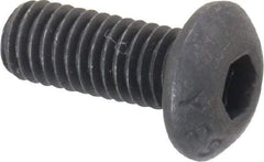 Value Collection - #10-32 UNF Hex Socket Drive, Button Screw - Alloy Steel, Black Oxide Finish, Fully Threaded, 1/2" Length Under Head - Exact Tool & Supply