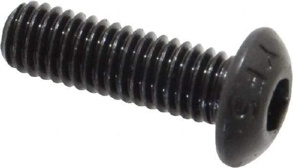 Value Collection - #10-32 UNF Hex Socket Drive, Button Screw - Alloy Steel, Black Oxide Finish, Fully Threaded, 5/8" Length Under Head - Exact Tool & Supply