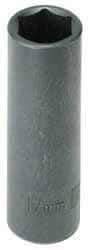 Armstrong - 3/8" Drive 14mm Deep Impact Socket - 6 Points, 2-33/64" OAL - Exact Tool & Supply