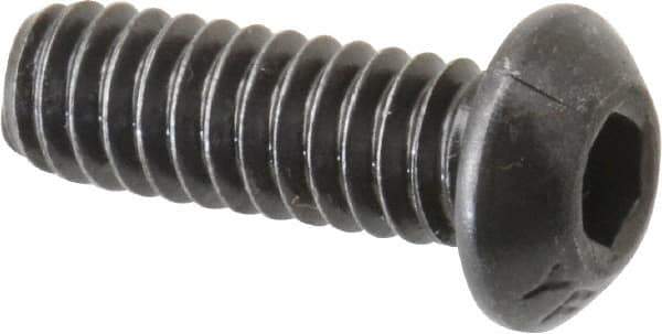 Value Collection - 1/4-20 UNC Hex Socket Drive, Button Screw - Alloy Steel, Black Oxide Finish, Fully Threaded, 3/4" Length Under Head - Exact Tool & Supply