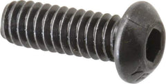 Value Collection - 1/4-20 UNC Hex Socket Drive, Button Screw - Alloy Steel, Black Oxide Finish, Fully Threaded, 3/4" Length Under Head - Exact Tool & Supply
