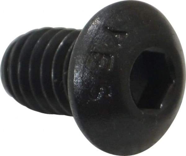 Value Collection - 5/16-18 UNC Hex Socket Drive, Button Screw - Alloy Steel, Black Oxide Finish, Fully Threaded, 1/2" Length Under Head - Exact Tool & Supply
