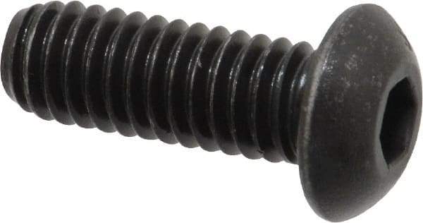 Value Collection - 5/16-18 UNC Hex Socket Drive, Button Screw - Alloy Steel, Black Oxide Finish, Fully Threaded, 7/8" Length Under Head - Exact Tool & Supply